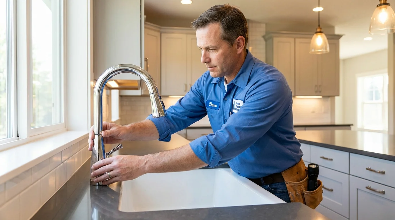 Kitchen faucet installation by Johns Plumbing LLC in Hurley
